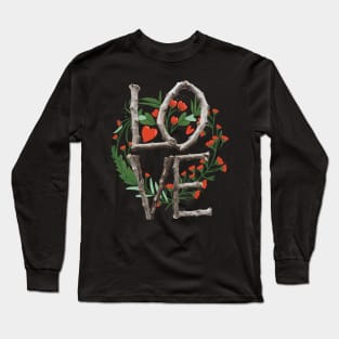 LOVE garden twigs hearts and flowers Long Sleeve T-Shirt